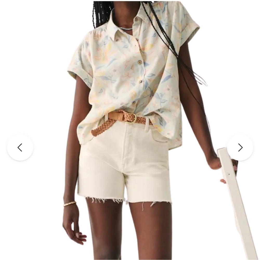 Faherty Women’s Breeze Shirt in Sky Coast Floral size XXS